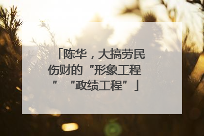 陈华，大搞劳民伤财的“形象工程”“政绩工程”