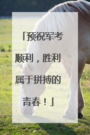 预祝军考顺利，胜利属于拼搏的青春！