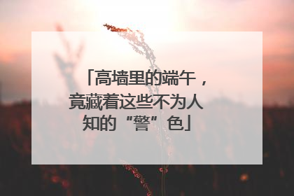 高墙里的端午，竟藏着这些不为人知的“警”色