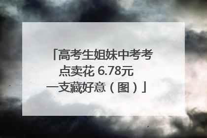 高考生姐妹中考考点卖花 6.78元一支藏好意（图）