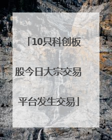 10只科创板股今日大宗交易平台发生交易
