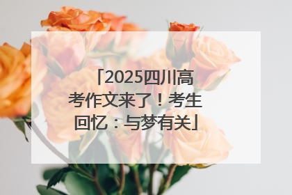 2025四川高考作文来了！考生回忆：与梦有关