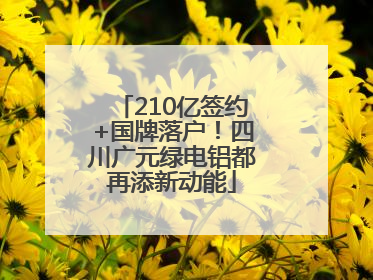 210亿签约+国牌落户！四川广元绿电铝都再添新动能