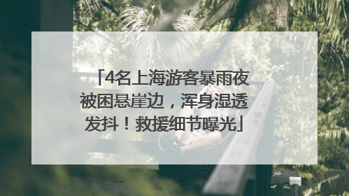 4名上海游客暴雨夜被困悬崖边，浑身湿透发抖！救援细节曝光