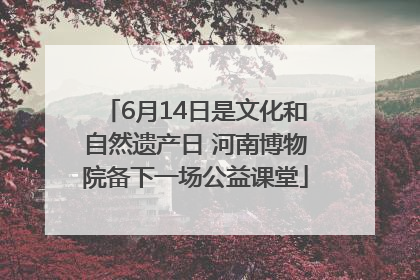 6月14日是文化和自然遗产日 河南博物院备下一场公益课堂