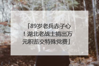 89岁老兵赤子心！湖北老战士捐出万元积蓄交特殊党费